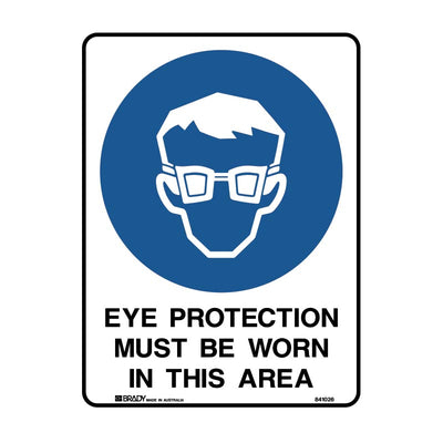 EYE PROTECTION MUST BE WORN IN THIS AREA SIGN 14MP