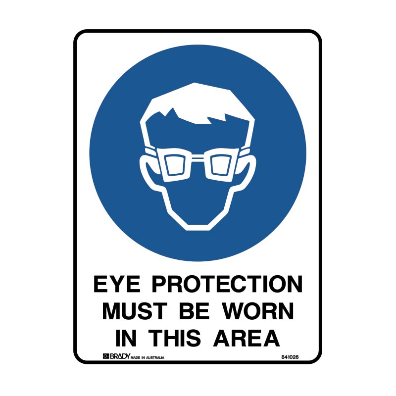 EYE PROTECTION MUST BE WORN IN THIS AREA SIGN 14MP