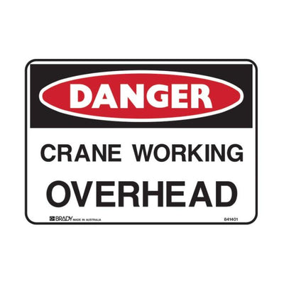 DANGER CRANE WORKING OVERHEAD SIGN 85DMC