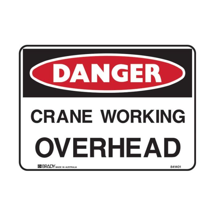 DANGER CRANE WORKING OVERHEAD SIGN 85DMC
