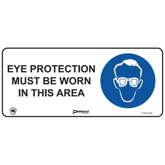 EYE PROTECTION MUST BE WORN IN THIS AREA SIGN 14MMC