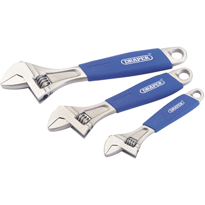 Draper Tools Soft Grip Crescent-Type Adjustable Wrench Set (3 Piece) DRA88598