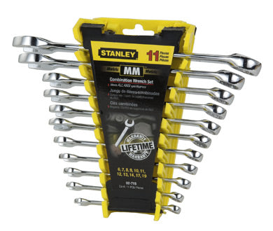 Stanley 92.715 11pce Combination Spanner Set on Rack-Metric
