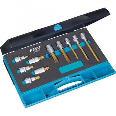 HAZET 10 Piece 1/2in XZN Screwdriver Socket Set 990/10