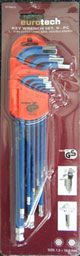 Eurotech Tools ET70675 9pc Metric L-Type Set Extra Long Ball End