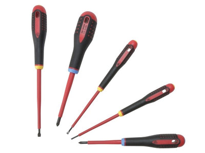 Bahco BE-9882S 5 piece Insulated 1000v ERGO Handled Screwdriver Set