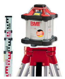 BMI NAUTILUS IPX7 LASER LEVEL KIT WITH TRIPOD & STAFF 64803ahKIT