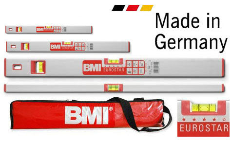 BMI Eurostar 4pce Spirit Level Combo Kit (40,80,120cm) w/Bag
