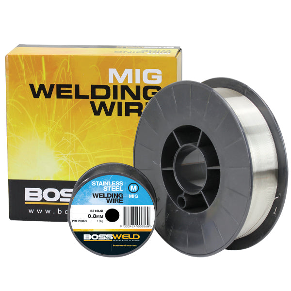 BOSS GAS MIG WELDER WELDING WIRE STAINLESS STEEL 0.8MM 5KG 200080