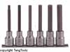 Teng Tools M1211 6 Piece  Drive Hex Socketbits On A Clip Rail - BD