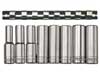 Teng Tools M1207 8 Piece  Drive Deep Metric Sockets On A Clip Rail