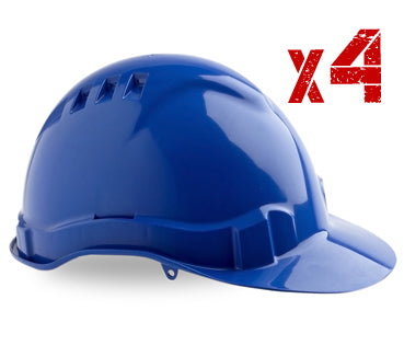 PRO CHOICE Blue Vented Hard Hat Helmet-4Pack HHV6B