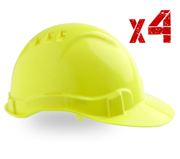 PRO CHOICE Yellow Vented Hard Hat Helmet-4Pack HHV6Y
