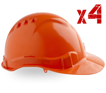 PRO CHOICE Orange Vented Hard Hat Helmet-4Pack HHV6O