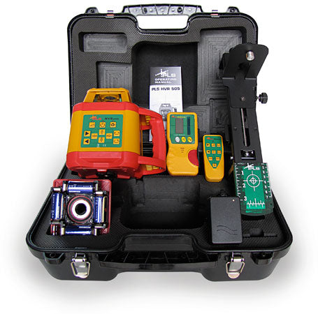 PLS LASERS Hi Visability Green Beam Horizontal/Vertical Laser Level Kit-HVR505G