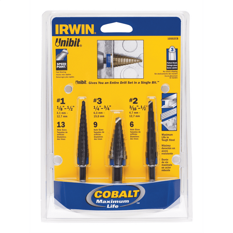 IRWIN UNIBIT 3PCE STEP TREE DRILL SET 8613