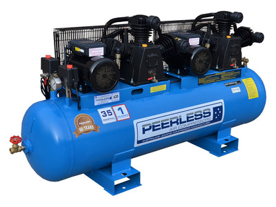 PEERLESS PT35HP Single Phase Air Compressor: Belt Drive, 15Amp, 7HP, 600LPM - for High Pressure