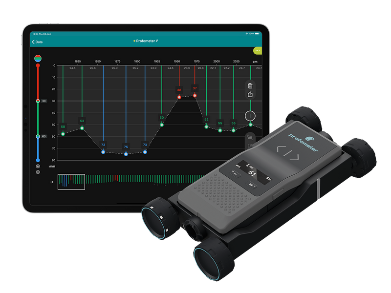 Profometer PM8000 Digital Cover Meter With Software-Measures Rebar Depth & Location In Concrete
