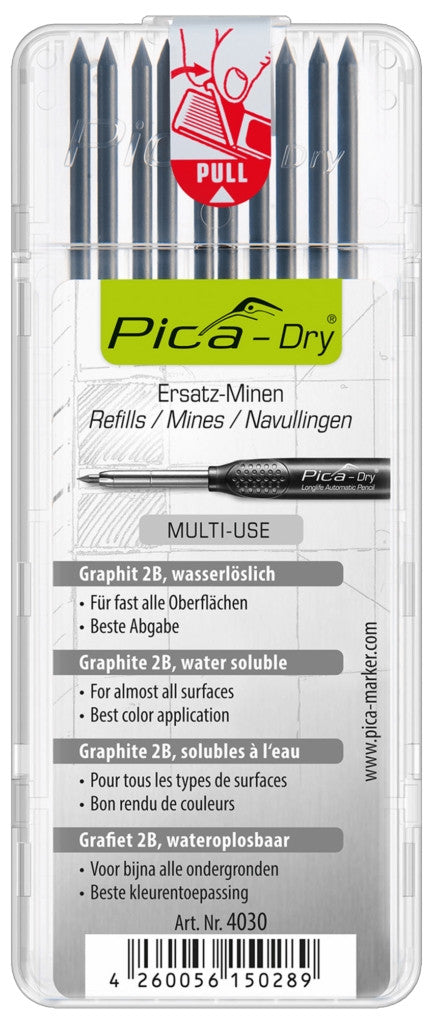 PICA Dry Refill - Water - Soluble - Pack of 10 graphite leads 4030