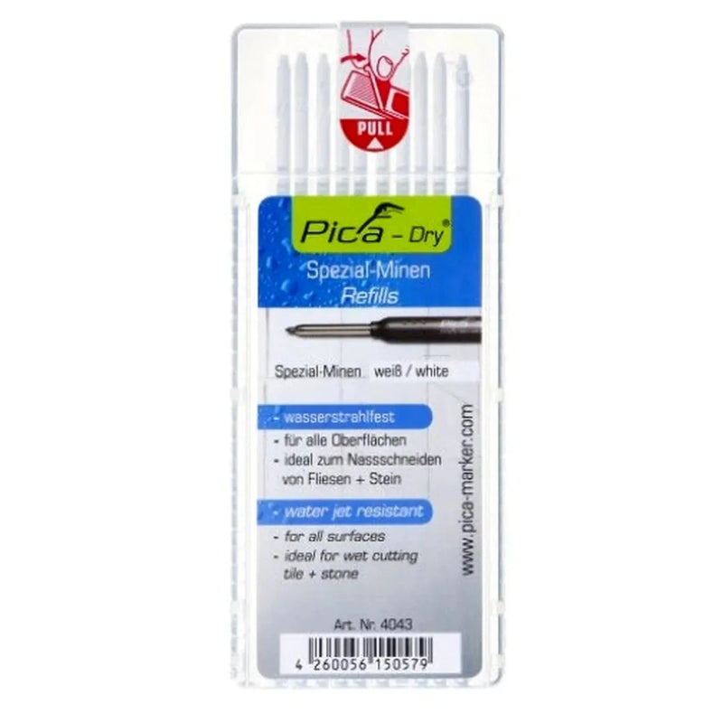 PICA Dry Special refill - Water Jet Resistant - Permanent - 10 Pack of White 4043
