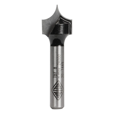 Carbitool 2 Flute Router Bit  Beading Bit Wide Flat Bottom  Carbide Tipped- 6.35MM RAD TCT 1/2 SHK TBW 8 1/2