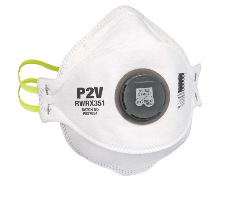 FORCE 360 PPE P2V Flat Fold Valved Respirator-10pack  JTD