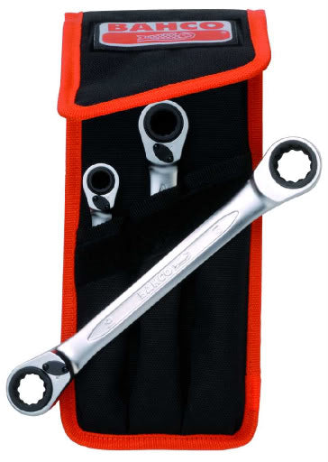 Bahco S4RM3T 3pce Dual Head Ratchet Spanner Set