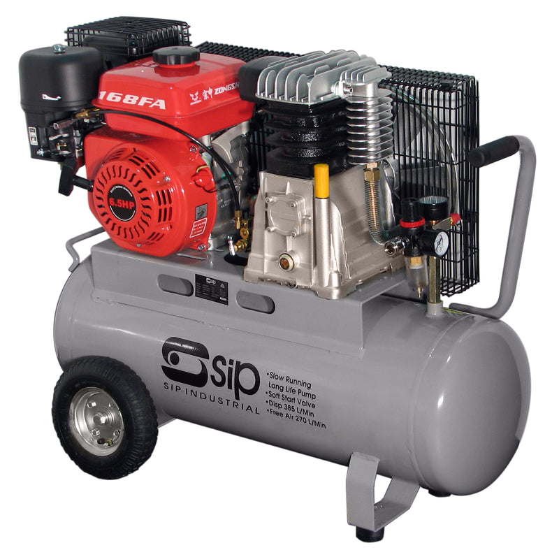 SIP INTERNATIONAL 6.5HP 50L Belt Drive 8 Bar Petrol Engine Air Compressor 13686