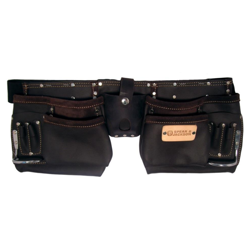 SPEAR & JACKSON Professional Top Grain 12 Pocket Apron Nail Bag-SJLPTG12 9854