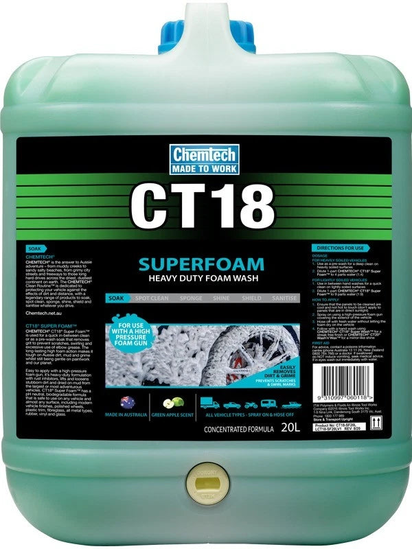 CHEMTECH CT18 SUPERFOAM HEAVY DUTY WASH CLEANER & DEGREASER 20L -ATD