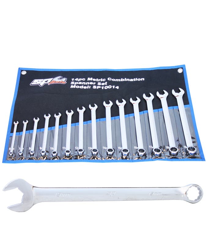 SP Tools SP10014 14pc Metric Combination ROE Quad Drive Spanner Set