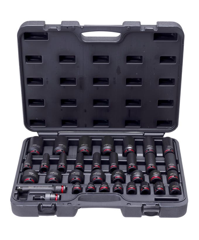 SP Tools SP20327 34pc 1/2in Drive SAE Impact Socket Set Standard Deep