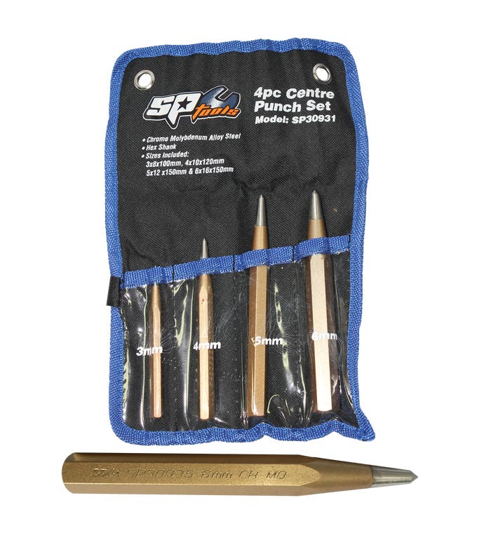 SP Tools SP30931 4pc Centre Punch Set 3 to 6mm