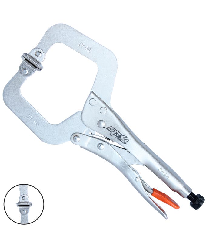 SP Tools SP32656 C-Clamp Locking Pliers Swivel Pad 275mm