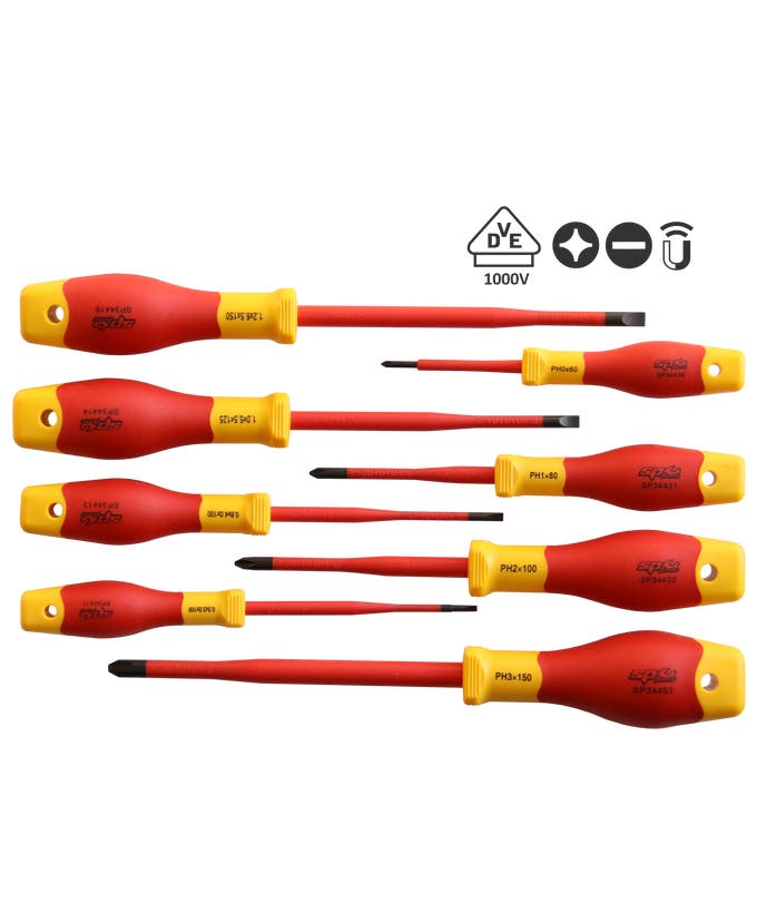 SP Tools SP34041 8pc VDE Insulated Electrical Screwdriver Set