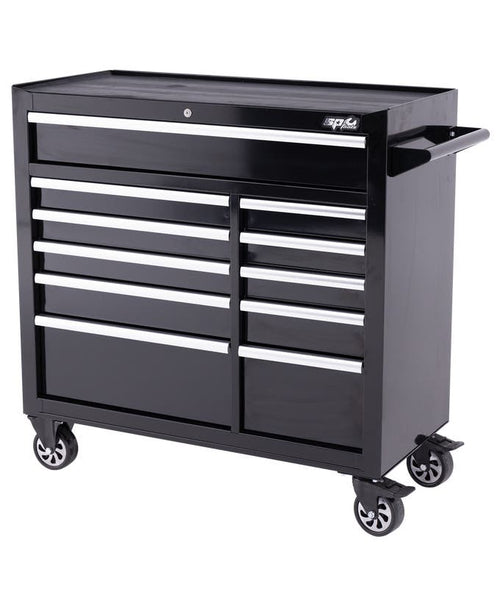 SP Tools SP40106 Custom Series 11 Drawer Roller Cabinet Black Chrome