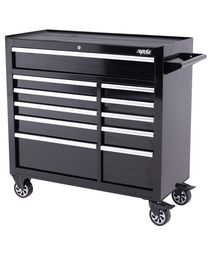 SP Tools SP40106 Custom Series 11 Drawer Roller Cabinet Black Chrome