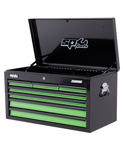 SP Tools SP40122 Sumo Series 7 Drawer Tool Box Black Green