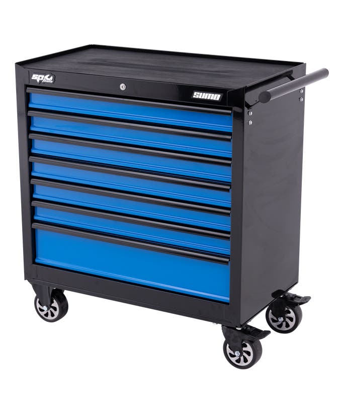 SP Tools SP40126 Sumo Series 7 Drawer Roller Cabinet Black Blue