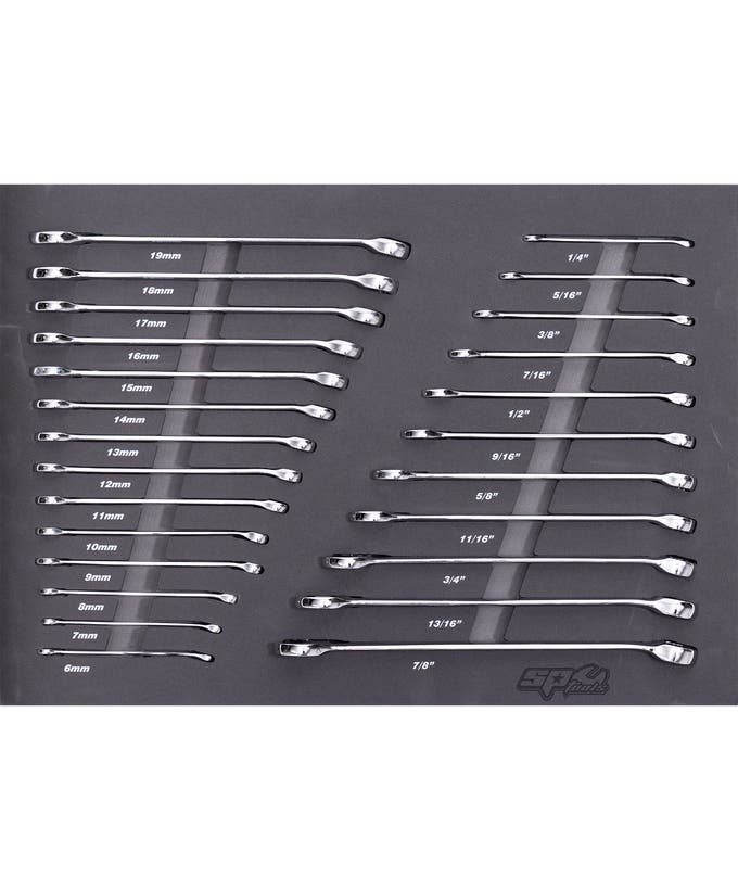 SP Tools SP50015 25pc Metric SAE Spanner EVA Foam Tray Kit