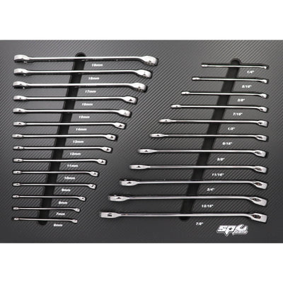 SP Tools SP50017M 25pc Premium Metric SAE Spanner EVA Foam Tray Kit