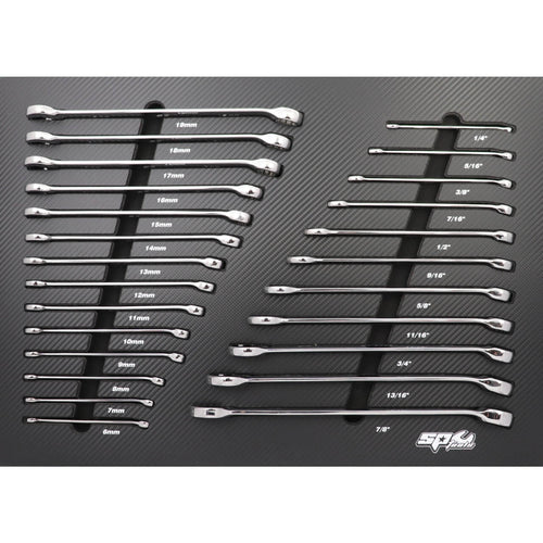 SP Tools SP50017M 25pc Premium Metric SAE Spanner EVA Foam Tray Kit