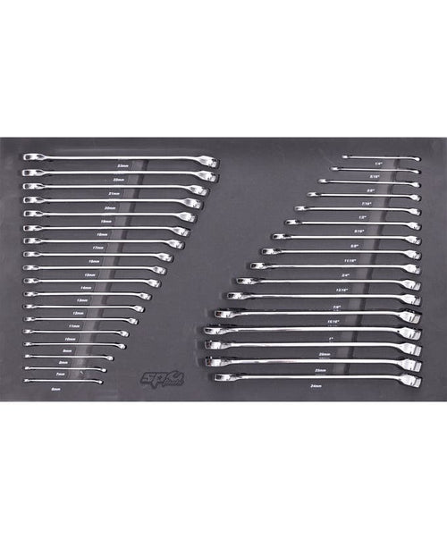 SP Tools SP50018 34pc Metric SAE Spanner EVA Foam Tray Kit