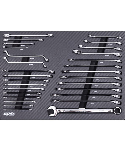 SP Tools SP50019 29pc Tech Series Metric Spanner EVA Foam Tray Kit