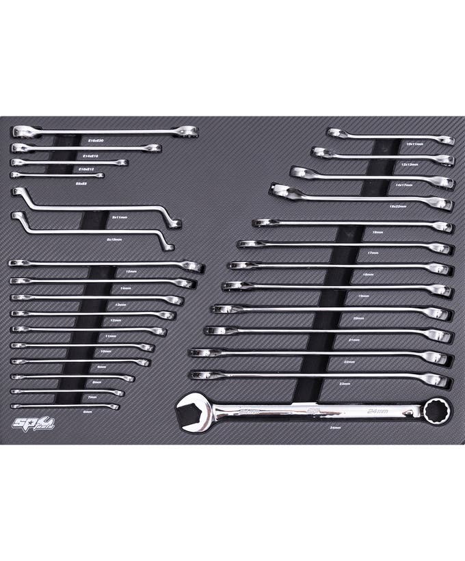 SP Tools SP50019 29pc Tech Series Metric Spanner EVA Foam Tray Kit