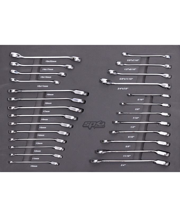 SP Tools SP50020 26pc Metric SAE Spanner EVA Foam Tray Kit