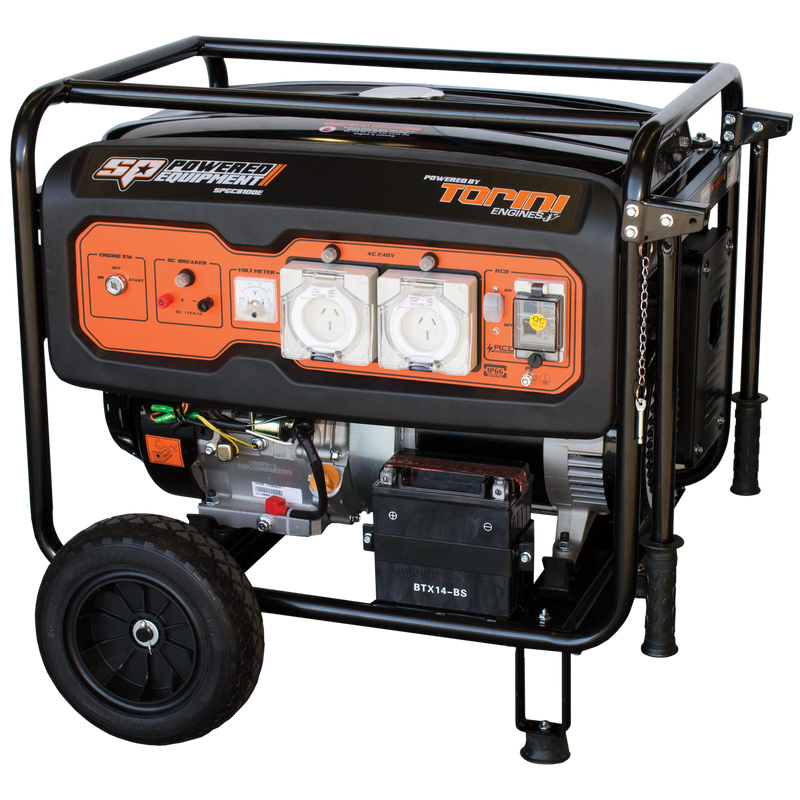 SP Tools SPGC8100E 15HP 8.1kVA Electric Start Construction Generator