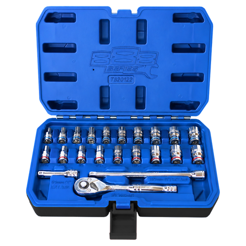 SP Tools T820122 22pc 1/4" Drive 888 Series Metric/SAE Socket Set
