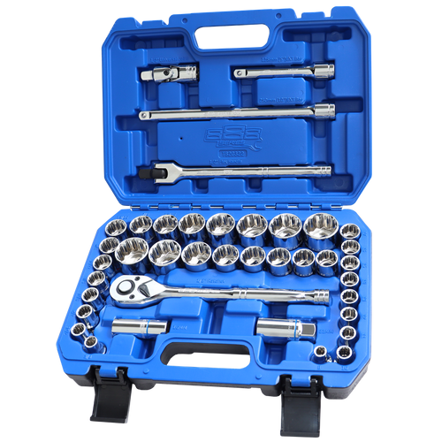 SP Tools T820322 39pc 1/2" Drive 888 Series Metric/SAE Socket Set