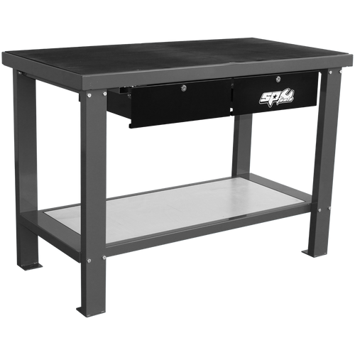 SP Tools SP40410GY Heavy Duty 2-Drawer Workshop Bench Grey